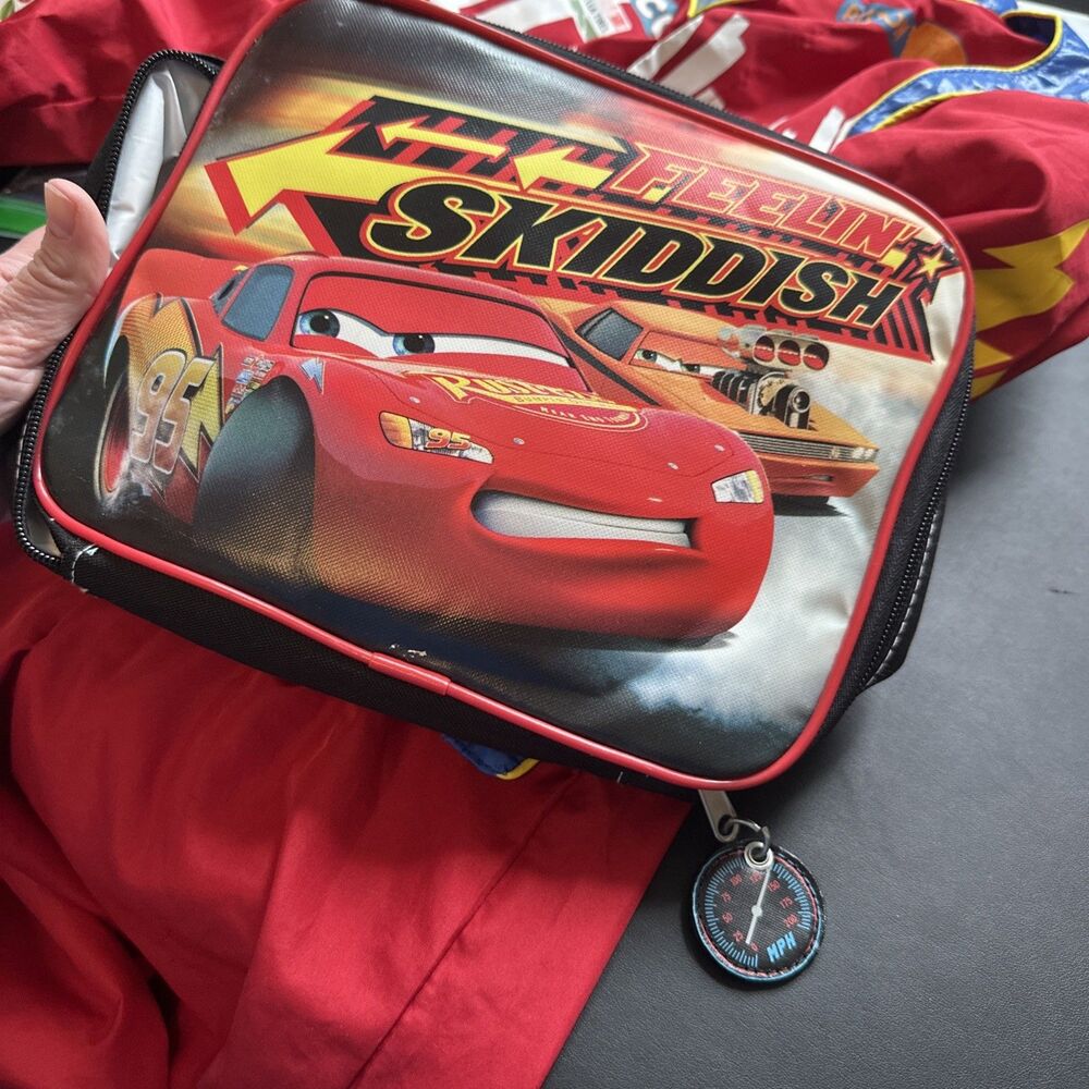 Disney Cars Lightning McQueen Racing Suit Costume Size 4 Plus Lunch-sack, Toys - Picture 3 of 10